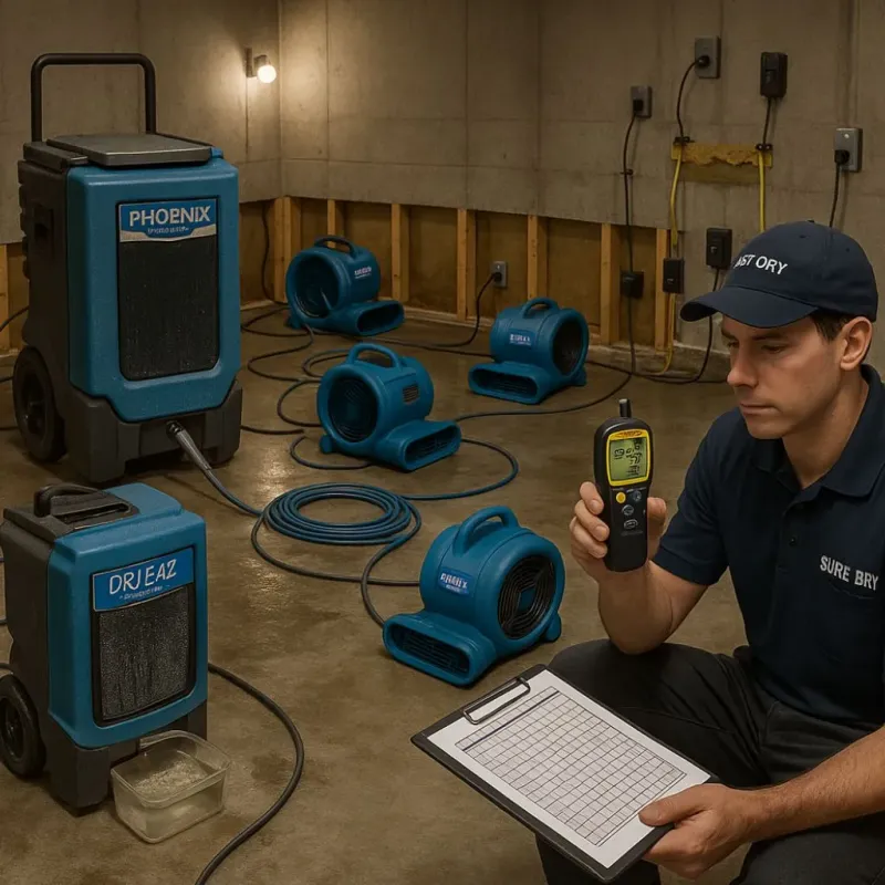 Structural Drying and Dehumidification process in Colby, WI
